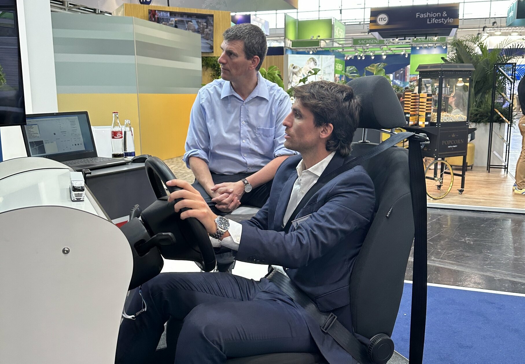 Transport Logistic Messe 2025 - Impressions (two men at the truck simulator)